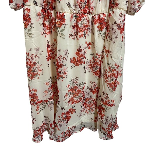 Maurices NEW Floral Off The Shoulder Smocked Midi Dress Plus Cottagecore Size 3X - Picture 10 of 12